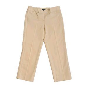 White House Black Market Rouge The Slim Ankle Pant Beige Khaki Side Zip 2 Office